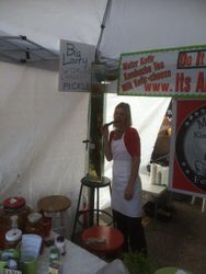 We had him sitting in a safe corner of our Kimchi’N’Kraut Live Culture Wild
Fermentation booth. Global Okanagan came and did a story about him.